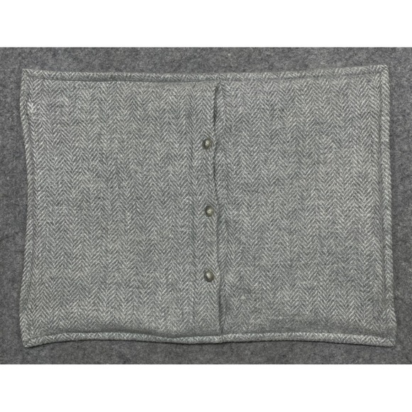 Ralph Lauren Wool Cashmere Herringbone Pillow Cover Gray 20x15 - Picture 6 of 12